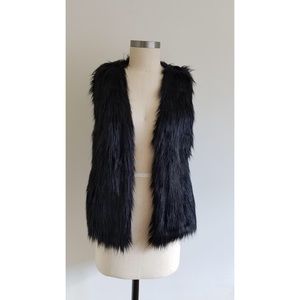 H&M Black Faux Fur Vest